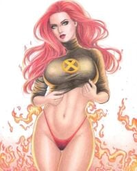 crop_top eduardo_copati jean_grey marvel marvel_comics marvel_girl panties phoenix_(x-men) underwear x-men