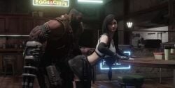 3d animated barret_wallace clothed_sex dark-skinned_male dark_skin final_fantasy final_fantasy_vii final_fantasy_vii_remake from_behind_position interracial sound tagme teehee7990 tifa_lockhart video