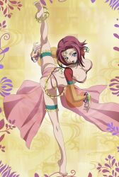 1girls ass belly_dancer belly_dancer_outfit blue_eyes breasts cleavage code_geass dancer dancer_outfit dancing female female_only hair_between_eyes harem_outfit iwao178 jewelry kallen_stadtfeld large_breasts medium_hair open_mouth red_hair solo solo_focus standing standing_on_one_leg standing_split uncensored