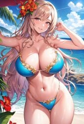 1girls ai_generated bikini curvaceous curvy_body curvy_female curvy_figure female_focus huge_breasts long_hair solo_female solo_focus stable_diffusion tarosa voluptuous voluptuous_female