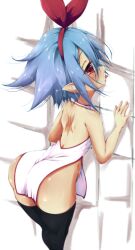 against_wall ass china_dress disgaea ether_core nippon_ichi_software no_panties pleinair side_view thick_ass thighhighs