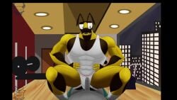 2boys animated anthro clothing dasinbun erection faceless_male first_person_view gay hi_res humanoid looking_at_viewer male male/male male_only muscular muscular_male naughty_rexkuro no_sound nude partially_clothed penis pov short_playtime tagme teasing video