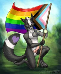 anthro anthro_only brushfire cybernetics cyborg fox lgbt_pride machine male_only mammal metal pinup pose pride_(disambiguation) pride_colors