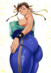 1girls akasa523 big_ass capcom chun-li clothed huge_ass large_breasts looking_at_viewer shiny_clothes standing street_fighter street_fighter_alpha thick_thighs