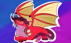 claws dragon fan_character feral genitals hi_res kiumba_(artist) male mudwing_(wof) penis rainwing_(wof) red_body red_scales scales scalie simple_background solo tail wings wings_of_fire