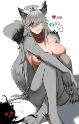 1girls animal_ears breasts clawed_fingers clawed_hands clawed_toes claws cleavage completely_nude completely_nude_female female female_only fur furry furry_arms furry_ears furry_legs grey_fur grey_hair hair_over_one_eye huge_breasts kemonomimi large_breasts light-skinned_female light_skin like_and_retweet madfloofa nude nude_female red_eyes semi-anthro semi-feral solo solo_female transformation virtual_youtuber vshojo werewolf wolf wolf_ears wolf_girl wolf_tail zentreya