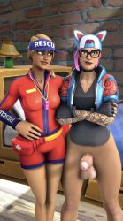 1futa 1girl1futa 1girls big_penis couple fortnite futanari lynx_(fortnite) showing_off sunstrider_(fortnite)