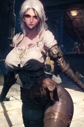 1girls ai_generated big_ass big_breasts ciri long_hair space_o_space stable_diffusion the_witcher_(series) the_witcher_3:_wild_hunt white_hair