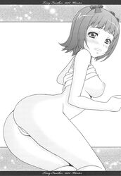 amami_haruka idolmaster monochrome nipples nopan oppai sin-go tiny_feather vagina