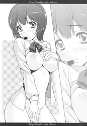 idolmaster monochrome nipples nopan open_clothes open_shirt oppai otonashi_kotori shirt sin-go tiny_feather vagina