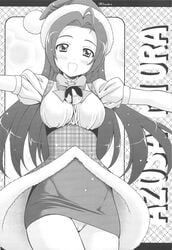 cameltoe idolmaster miura_azusa monochrome panties sin-go tiny_feather