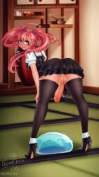 1futa 2023 bent_over better_version_at_source big_penis blue_eyes bottomless clothed clothing cock-tail erection futa_only futanari high_heels light-skinned_futanari light_skin lowres milim_nava nenerhea partially_clothed pink_hair rimuru_tempest school_uniform solo solo_focus standing tensei_shitara_slime_datta_ken thumbnail twintails