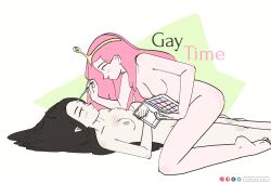 adorable adventure_time ass breasts cartoon_network couple cute kt-draws lgbt_pride love makeup marceline nude princess_bubblegum yuri