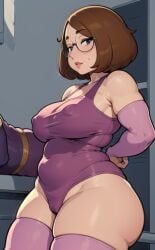 ai_generated big_breasts chubby chubby_female domn family_guy glasses meg_griffin nipples_visible_through_clothing short_hair stable_diffusion tko-san