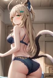 1girls ai_generated ass big_ass big_breasts big_thighs blush breasts cat_ears cat_tail catgirl female genshin_impact green_eyes huge_ass huge_thighs kirara_(genshin_impact) large_ass large_thighs lingerie nude nude_female subaruarm thick_thighs thighs underwear voluptuous