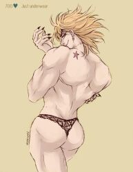 1boy back_view dio_brando joestar_birthmark jojo's_bizarre_adventure jojo_pose male male_only muscular_male nikkiyan pantsuyan stardust_crusaders underwear underwear_only