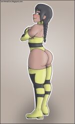 1girls 2d athletic athletic_female big_ass big_butt black_hair braided_hair brown_body brown_skin clothed concept_art dark-skinned_female dark_skin edenian female female_only humanoid midway mortal_kombat mortal_kombat_4 mortal_kombat_gold netherrealm_studios ninja skimpy tanya_(mortal_kombat) thick_thighs warbeastinc. wide_hips