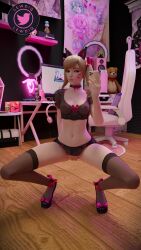 3d asian asian_female bedroom black_cat_d.va cat_ears d.va dildo gamer_chair gamer_girl iphone lewdiq lingerie mirror mirror_reflection mirror_selfie open_toe_shoes overwatch overwatch_2 pc pussy selfie squatting tagme teenager