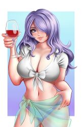 alternate_costume bikini breasts camilla_(fire_emblem) female female_only fire_emblem fire_emblem_fates jackary_draws nintendo sarong solo swimsuit