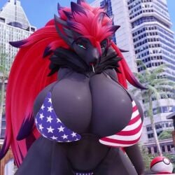 1girls 3d animated anthro big_breasts breasts cleavage clothing dividebyzero female female_only fur furry furry_breasts furry_female furry_only huge_breasts mp4 nintendo pokémon_(species) pokemon pokemon_(species) shaking_breasts short_playtime solo solo_female sound tagme video zoroark zoroark_(bom39)