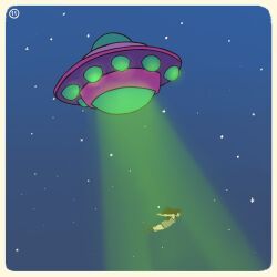 abduction alien asleep brown_hair fimouse_hd night spacecraft tractor_beam