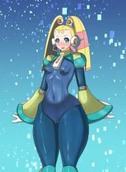 blush bodysuit cameltoe mega_man mega_man_x mega_man_x_dive pallette pussy small_breasts tagme yasumon