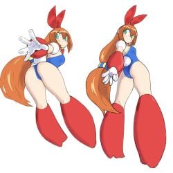 1girls ass bunnysuit iris_(mega_man) mega_man mega_man_x mega_man_x_dive toshinoshin