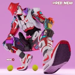 big_penis black_body bondage bondage_outfit creasing_shoes drip fetish_wear fortnite fortnite:_battle_royale gay male male/female male/male male_only maxxed_out_max_(fortnite) nike posing red_nehi shoes shoes_on the_drip_man_is_real(!!!)