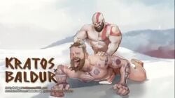 animated baldur_(god_of_war) bobocomics gay god_of_war god_of_war_ragnarok kratos male_only nude redgart sound tagme video