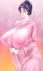 1girls big_breasts breasts busty curvaceous curvy curvy_body curvy_female curvy_figure female huge_breasts japanese_clothes kimono large_breasts nihongami ogura_anko original original_character voluptuous