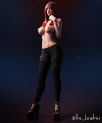 1girls 3d alternate_version_available areolae big_breasts blender bottomwear breasts cleavage clothed clothing curvy curvy_body curvy_female curvy_figure epic_games fable_(fortnite) female female_focus female_only fishnet fishnet_legwear fishnets fortnite half-dressed half_naked high_heels highres jacket jeans legwear lewdrex light-skinned_female light_skin long_hair looking_at_viewer nipple_piercing nipples no_bra pants pierced_nipples piercing piercings pose posing presenting presenting_breasts red_hair red_hair ripped_clothing ripped_clothing ripped_pants simple_background solo solo_focus standing thick_thighs topless watermark