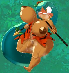 absurd_res big_areola bursting_breasts cookie_run dark_skin fat_ass highres huge_breasts opqhlak shortstack tagme tearing_clothes textless thick_thighs thunder_thighs tiger_lily_cookie uncensored visible_pussy wide_hips