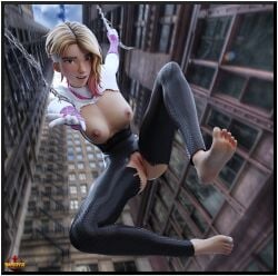 1girls 3d barefoot blender blonde_hair blue_toenails breasts city clothed clothed_female feet female female_only functionally_nude functionally_nude_female gwen_stacy hero_costume marvel medium_breasts nipples petite pussy skinny skyscraper snafusevsix soles solo spider-gwen spider-man:_across_the_spider-verse spider-man:_into_the_spider-verse spider-man_(series) superhero_costume superheroine swinging teenager toenail_polish toes torn_clothes webs