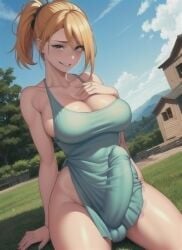 1futa ai_generated big_breasts blonde_hair futa_only futanari naughty_faun penis penis_bulge solo_futa stable_diffusion