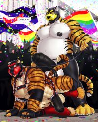 2023 2d abs accessory age_difference all_fours animal_mask anthro anthro_on_anthro areola asyr balls barazoku biceps big_penis biped black_body black_fur body_hair brown_body brown_fur brown_stripes chaps cock_ring collar confetti digital_media_(artwork) dream_and_nightmare duo english_text erection eyebrows father father_and_child father_and_son felid foreskin fur gay genitals glans good_boy happy_trail harness hi_res hiked_leg humanoid_genitalia humanoid_penis incest intraspecies jewelry leash leashed_collar lgbt_history_month lgbt_pride linked_nipples male male/male mammal mask multiple_boys muscular muscular_anthro muscular_male muscular_thighs navel night_(dream_and_nightmare) nipple_chain nipples orange_body orange_fur outside overweight overweight_anthro overweight_male pantherine parent parent_and_child parent_and_son partially_retracted_foreskin pecs penis penis_accessory penis_jewelry petplay pride_color_flag pride_colors public public_nudity pup_mask pup_pride_colors puppyplay quads rainbow_pride_colors raised_leg roleplay son speech_bubble standing striped_body striped_fur stripes tail talking_to_another talking_to_partner tan_body tan_fur text thick_thighs tiger tongue tongue_out vein veiny_penis white_body white_fur yaoi