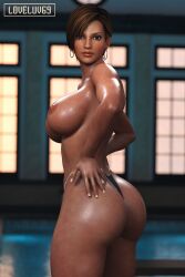 1girls 3d bikini breasts dark-skinned_female dead_or_alive lisa_hamilton loveluv69