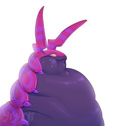 ambiguous_gender arthropod chubby_cheeks color fat fat_neck fat_rolls game_freak horns insects long_neck neck nintendo obese overweight overweight_feral pokemon pokemon_(species) scolipede sweat yiyani