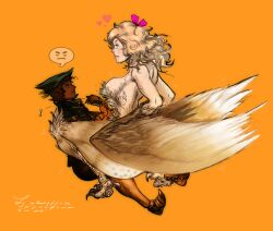 artist_request cowgirl_position cowgirl_position female_on_top final_fantasy harpy hunter ivalice monster_girl on_top ride riding wings woman_on_top