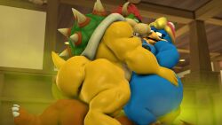 3d bowser charizard crossover facesitting fart farting_together king_dedede kirby_(series) mario_(series) moobs mrrainbow nintendo nipples overweight pokemon pokemon_(species) tagme