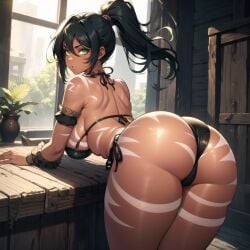 ai_generated ass ass_focus big_breasts bikini cixf league_of_legends nidalee riot_games self_upload thick_thighs