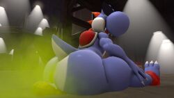 3d ass blue_yoshi facesitting fart koopa_troopa mario_(series) mrrainbow nintendo super_mario_rpg tagme yoshi