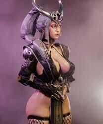 1girls 3d ass branded chaos_(warhammer) collar erect_nipples_under_clothes female female_only fishnets huge_ass huge_breasts miao_ying pelvic_curtain sideboob skimpy skimpy_clothes slaanesh slaanesh_mark soboro solo solo_female suggestive sweat tagme tattoo thick_ass thick_thighs thighhighs warhammer_(franchise) warhammer_fantasy