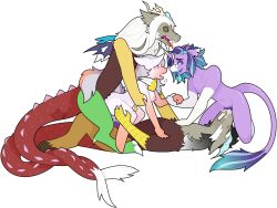 anal anthro chimera deepthroat discord_(mlp) draconequus equid equine fellatio female friendship_is_magic group hasbro horn male male/female male/male mammal my_little_pony oral penile sex shortbred straight_hair unicorn vaginal_penetration