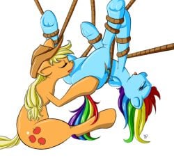 applejack_(mlp) equine hasbro my_little_pony oral rainbow_dash_(mlp) stoney-pony straight_hair tagme yuri