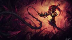 1girls edit edited_official_artwork league_of_legends plant_girl red_hair usuarioregular2600 zyra