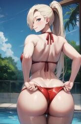 1girls adjusting_swimsuit ai_generated ass bare_back bare_shoulders bare_thighs big_ass big_breasts bikini blonde_hair blue_eyes boruto:_naruto_next_generations from_behind hair_over_one_eye huge_ass huge_breasts ino_yamanaka jordan53 long_hair looking_back mature mature_female mature_woman milf nai_diffusion naruto naruto_(series) naruto_shippuden ponytail pool poolside presenting presenting_ass presenting_hindquarters rear_view red_bikini revealing_swimsuit round_ass sideboob skimpy skimpy_bikini smile stable_diffusion standing swimming_pool swimsuit tied_hair very_long_hair voluptuous yamanaka_ino yaouchiha