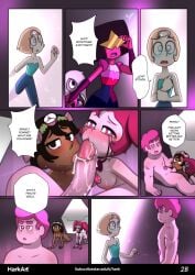 1boy 2girls 5girls cock_worship collaborative_fellatio comic connie_maheswaran english_text fellatio femsub harkart maledom multiple_girls multiple_subs page_28 page_number pearl_(steven_universe) pimp spinel_(steven_universe) steven_quartz_universe steven_universe stevens_desire submissive_female tagme teamwork