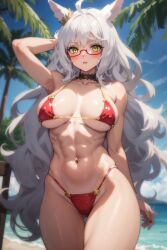 1girls ai_generated biwa_hayahide_(umamusume) curvaceous curvy_female curvy_figure female_focus female_only highres huge_breasts long_hair stable_diffusion umamusume voluptuous voluptuous_female white_hair