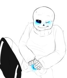 1cuntboy 2015 animated_skeleton blue_blush blue_pussy blush clothed cuntboy drooling ectopussy fingering_self intersex male_focus male_only masturbation one_eye_closed pants_around_one_leg sans sans_(undertale) skeleton solo solo_cuntboy suckmytrombone uncensored undertail undertale undertale_(series) vaginal_fingering vaginal_masturbation