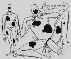 across_the_spider-verse cum cum_in_ass cum_inside dialogue double_penetration faceless faceless_character faceless_male hands_on_face legs_apart legs_spread marvel sketch speech_bubble spider-man:_across_the_spider-verse spiderverse teratophilia the_spot